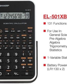 Sharp EL-501XBWH 10-Digit Scientific Calculator