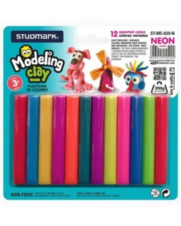 Studmark Modeling Clay – 12 Assorted Neon Colors