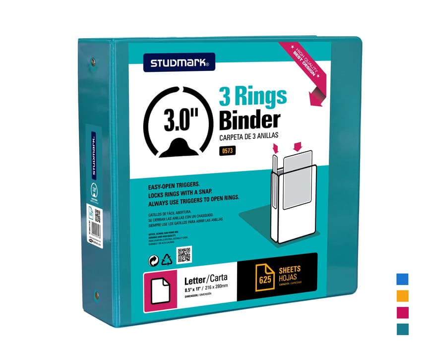 Studmark 3in. 3 Rings View Binder